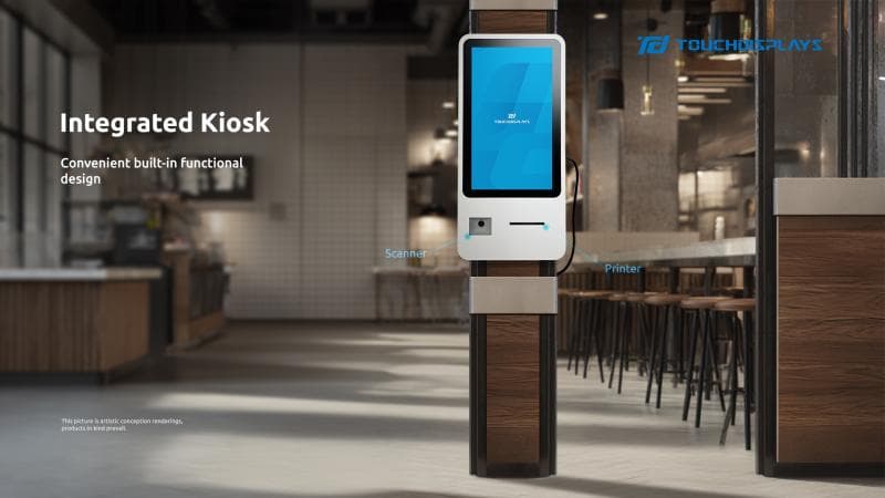 TouchDisplays Integrated Kiosk: Convenient Built-in Functional Design for Modern Self-Service