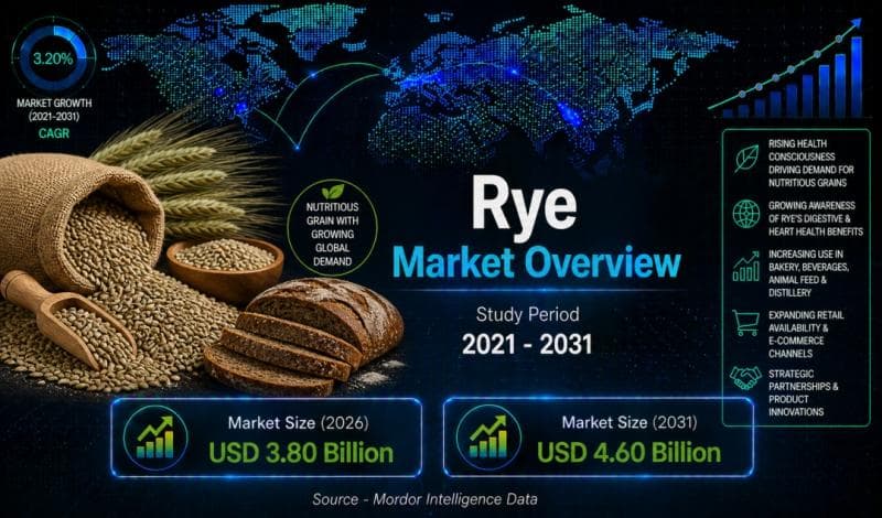 Rye Market Size to Reach USD 4.60 Billion by 2031, Growing at 4.20% CAGR, Driven by Bakery Demand, Distilling Use, and Feed Applications