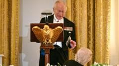 King Charles and Donald Trump exchange jokes at state banquet
