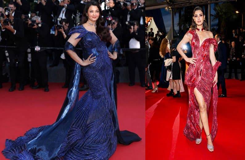 Aishwarya Rai Bachchan and Diana Penty debut Amit Aggarwal designs at Cannes
