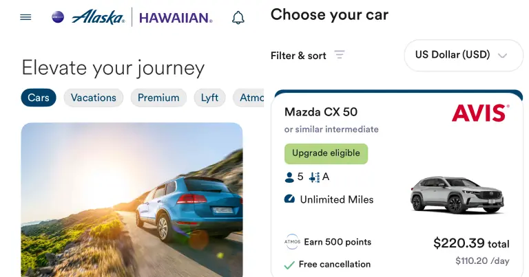 Alaska Airlines partners with Meili to upgrade car rental booking
